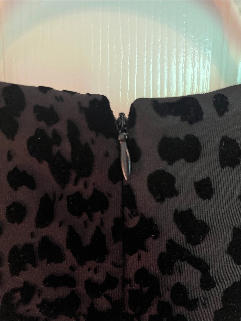 Karl Lagerfeld Velvet Leopard Fit & Flare Dress - Picture 5 of 9